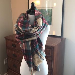 Plaid Blanket Scarf Warm and Cozy